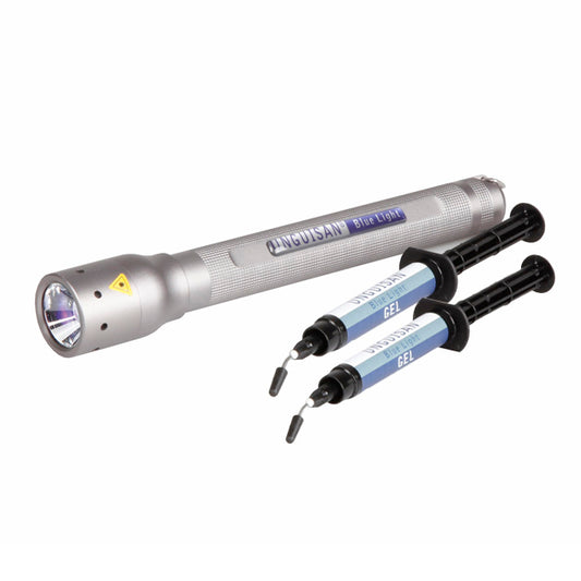 LED-Lampe Blue Light & 2× Blue Light-Gel-Dosierspritze (3ml)